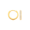 Cubic Zirconia Jewellery - Y/G 11.7mm CZ Huggies - by Hearts Forever Jewellers