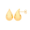 Earrings - Y/G Large Teardrop Studs - by Hearts Forever Jewellers