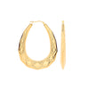 Earrings - Y/G D/C Oval 49mm Long Creoles - by Hearts Forever Jewellers
