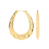 Earrings - Y/G D/C Oval 55mm Long, Large Creoles - by Hearts Forever Jewellers