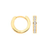 Cubic Zirconia Jewellery - Y/G Channel set CZs Small Huggies - by Hearts Forever Jewellers