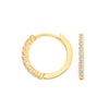 Cubic Zirconia Jewellery - Y/G Claw Set CZs Small Huggies - by Hearts Forever Jewellers