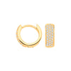 Cubic Zirconia Jewellery - Y/G Three Rows of CZs Small Huggies - by Hearts Forever Jewellers