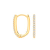 Cubic Zirconia Jewellery - Y/G Small J Huggies with CZs - by Hearts Forever Jewellers