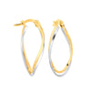 Earrings - Y/G Two Colour Twist Oval Hoops - by Hearts Forever Jewellers