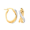 Earrings - Y/G Two Toned Double Tube Oval Hoops - by Hearts Forever Jewellers