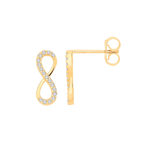 Cubic Zirconia Ring - Y/G Infinity CZs Earrings - by Hearts Forever Jewellers