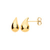 Earrings - Y/G Teardrop Plain Studs - by Hearts Forever Jewellers