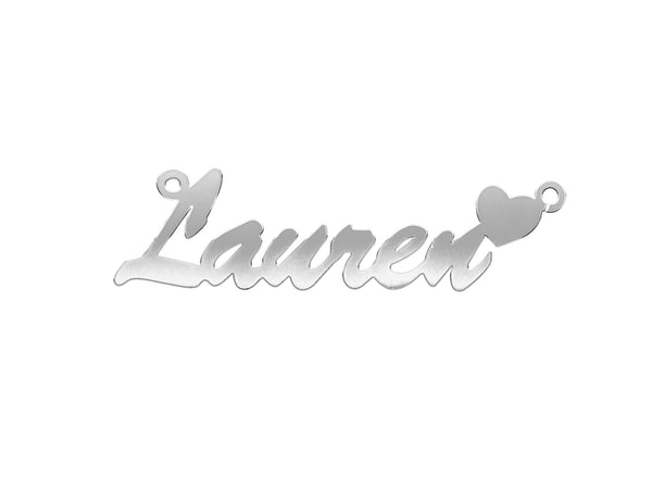 9k Yellow Gold Jewellery - 9ct Gold Script Heart Nameplate - by Hearts Forever Jewellers
