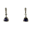 White gold earring with diamonds and TANZANITE