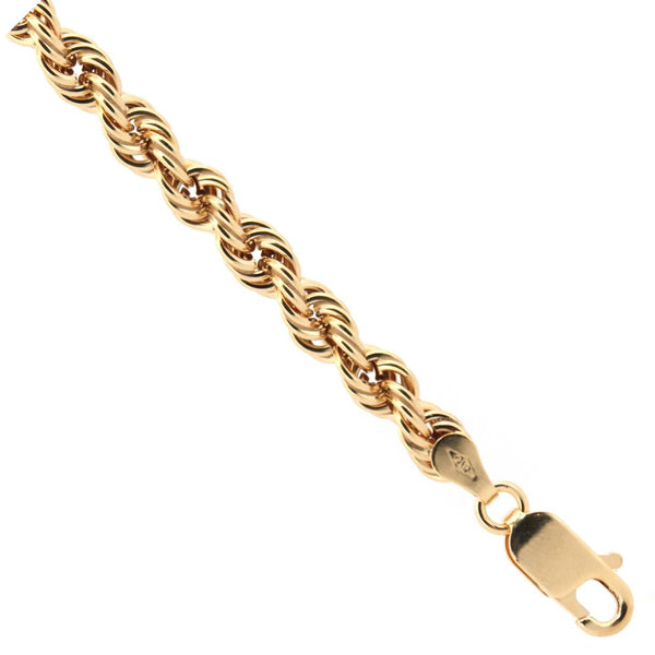 Diamond Jewellery - 9ct Yellow Gold 4mm Gauge Hollow Diamond Cut Rope - by Hearts Forever Jewellers