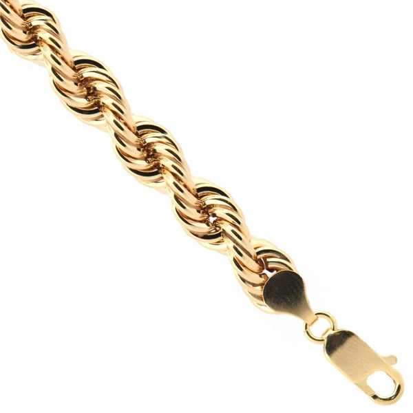 Diamond Jewellery - 9ct Yellow Gold 4mm Gauge Hollow Diamond Cut Rope - by Hearts Forever Jewellers