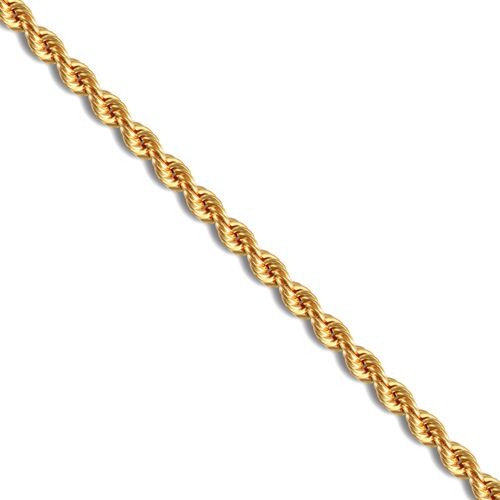 Diamond Jewellery - 9ct Yellow Gold 4mm Gauge Hollow Diamond Cut Rope - by Hearts Forever Jewellers