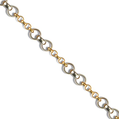 Bracelet - 9ct Yellow & White Gold Hollow Belcher Bracelet - by Hearts Forever Jewellers