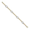 9ct Yellow and White Solid Bi Colour Oval Link Chain Chain