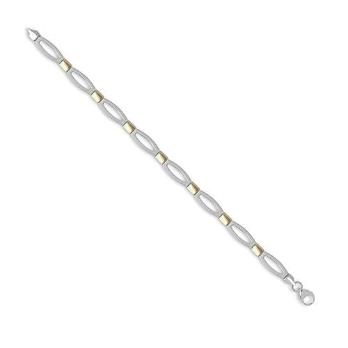 Bracelet - 9ct White and Yellow Solid Bi Colour Bracelet - by Hearts Forever Jewellers
