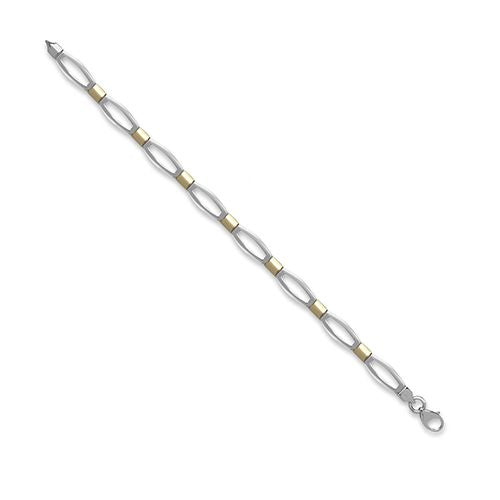 Bracelet - 9ct White and Yellow Solid Bi Colour Bracelet - by Hearts Forever Jewellers