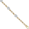 Cubic Zirconia Necklace - 9ct Yellow Gold CZ Heart Cluster Belcher Bracelet - by Hearts Forever Jewellers