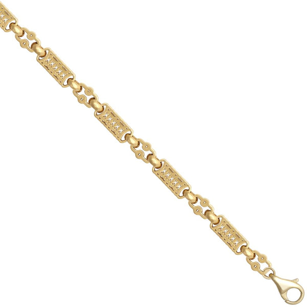 Necklace - 9ct Yellow Gold Micro Stars and Bars Bracelet - by Hearts Forever Jewellers