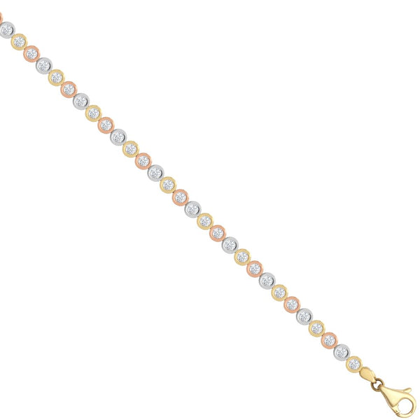 Cubic Zirconia Necklace - 9ct 3 Colour CZ Tennis Bracelet - by Hearts Forever Jewellers