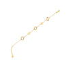Sterling Silver Bracelet - 9ct Yellow Gold Cable Link Clover Bracelet 6.5+1 inch length - by Hearts Forever Jewellers