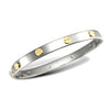 Bracelet - Gents White with Yellow Screws Solid Screw Bangle - by Hearts Forever Jewellers