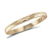 Diamond Bracelet - 9ct Yellow Gold D-Shaped Diamond Cut Slave Bangle - by Hearts Forever Jewellers