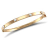 Cubic Zirconia Bracelet - 9ct Gold CZ Set Bangle - by Hearts Forever Jewellers