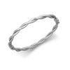 Bracelet - 9ct White Gold Polished & Mesh Twist Bangle - by Hearts Forever Jewellers