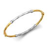 Bracelet - 9ct White and Yellow Gold Twist Bangle - by Hearts Forever Jewellers