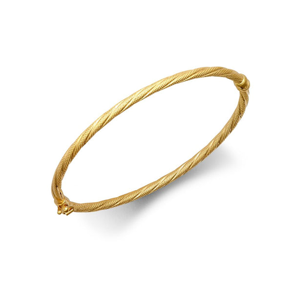Bracelet - 9ct Yellow Gold Mesh Twist Bangle - by Hearts Forever Jewellers