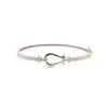 Cubic Zirconia Bracelet - 9ct White CZ set ladies hinged hook bangle - by Hearts Forever Jewellers