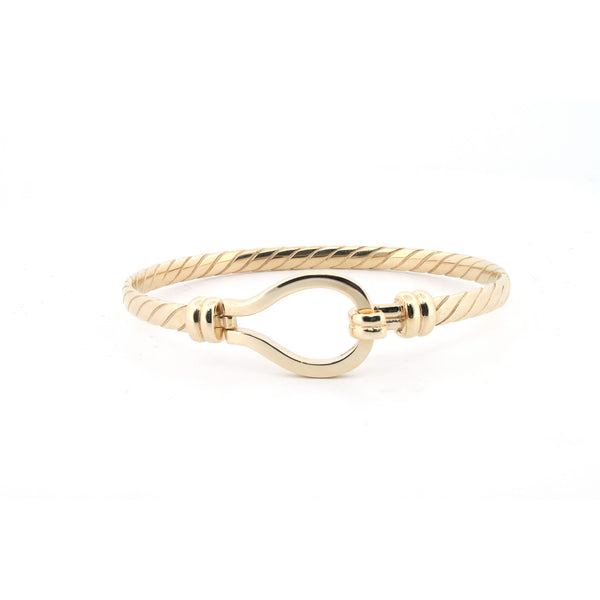 Bracelet - 9ct Yellow Ladies hook bangle - by Hearts Forever Jewellers