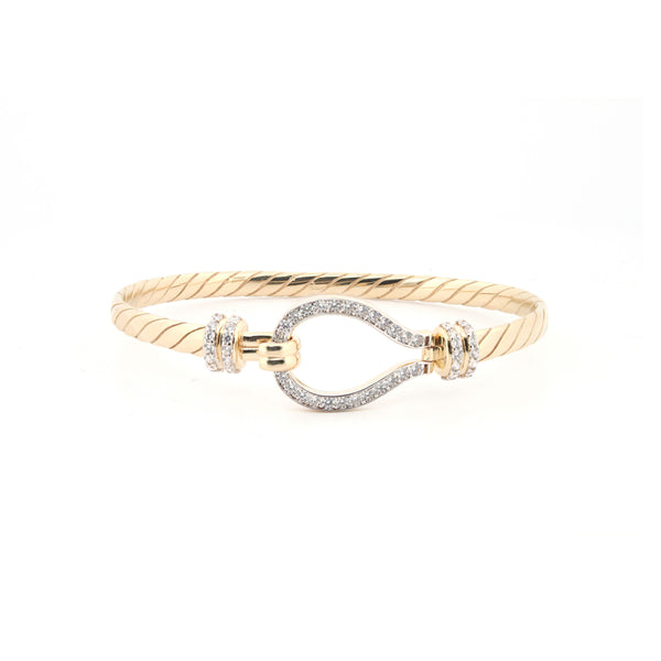 Bracelet - 9ct Yellow Ladies hook bangle - by Hearts Forever Jewellers