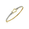 Cubic Zirconia Bracelet - 9ct White CZ set ladies hinged hook bangle - by Hearts Forever Jewellers