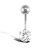 Cubic Zirconia Jewellery - 9ct White Gold Cubic Zirconia Belly Bar - by Hearts Forever Jewellers