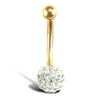 Jewellery - 9ct Yellow Gold Crystal Belly Bar - by Hearts Forever Jewellers