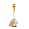 Jewellery - 9ct Yellow Gold Crystal Belly Bar - by Hearts Forever Jewellers