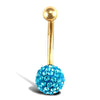 Jewellery - 9ct Yellow Gold Crystal Belly Bar - by Hearts Forever Jewellers
