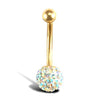 Jewellery - 9ct Yellow Gold Crystal Belly Bar - by Hearts Forever Jewellers