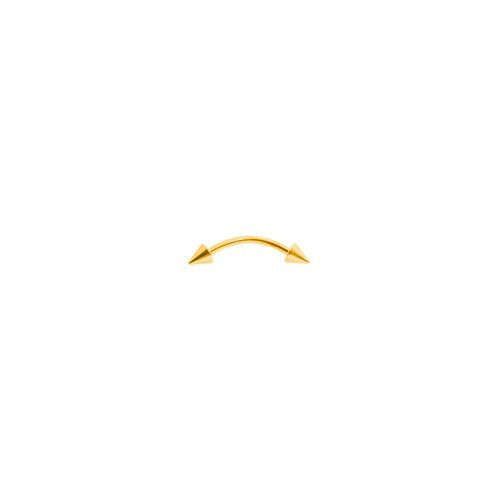 Jewellery - 9ct Yellow 13mm Curved Coned Barbell (Eyebrow) - by Hearts Forever Jewellers