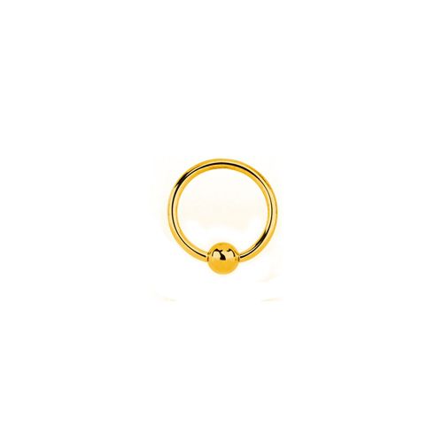 Ring - 9ct Yellow 10mm Ball Closure Ring (Eyebrow, Ear & Nipple) - by Hearts Forever Jewellers