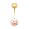 Cubic Zirconia Jewellery - 9ct Yellow Gold Cubic Zirconia Belly Bar - by Hearts Forever Jewellers
