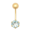 Cubic Zirconia Jewellery - 9ct Yellow Gold Cubic Zirconia Belly Bar - by Hearts Forever Jewellers