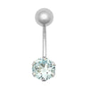 Cubic Zirconia Jewellery - 9ct White Gold Cubic Zirconia Belly Bar - by Hearts Forever Jewellers