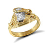 Cubic Zirconia Ring - 9ct Yellow Gold Cubic Zirconia Children's Saddle Ring - by Hearts Forever Jewellers