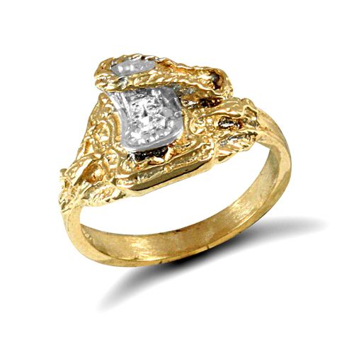 Cubic Zirconia Ring - 9ct Yellow Gold Cubic Zirconia Children's Saddle Ring - by Hearts Forever Jewellers