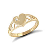 Cubic Zirconia Ring - 9ct Yellow Gold Cubic Zirconia Children's Heart Ring - by Hearts Forever Jewellers