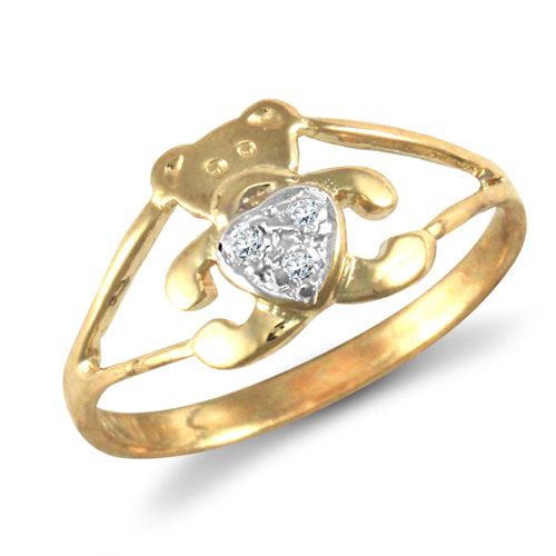 Cubic Zirconia Ring - 9ct Yellow Gold Cubic Zirconia Children's Ring - by Hearts Forever Jewellers