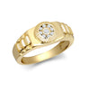 Cubic Zirconia Ring - 9ct Yellow Gold Child's CZ Set Watch Strap & Bezel Ring - by Hearts Forever Jewellers